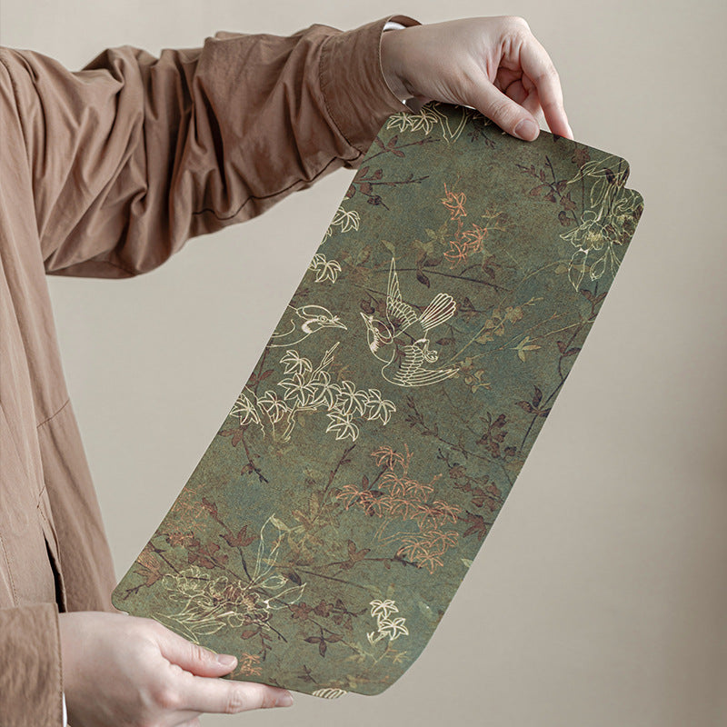 ChenBrew Chunxiang Double-Sided Gambiered Guangdong Silk Tea Mat (古风香云纱双面茶席春祥干泡席)
