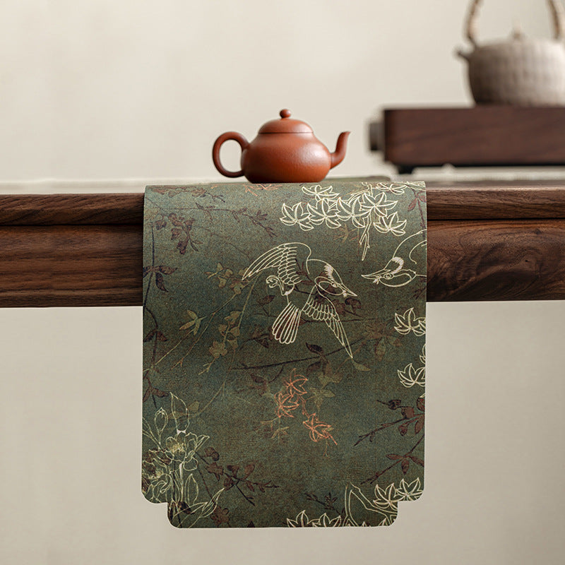 ChenBrew Chunxiang Double-Sided Gambiered Guangdong Silk Tea Mat (古风香云纱双面茶席春祥干泡席)